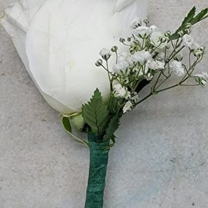 Carnation Boutonniere (White)
